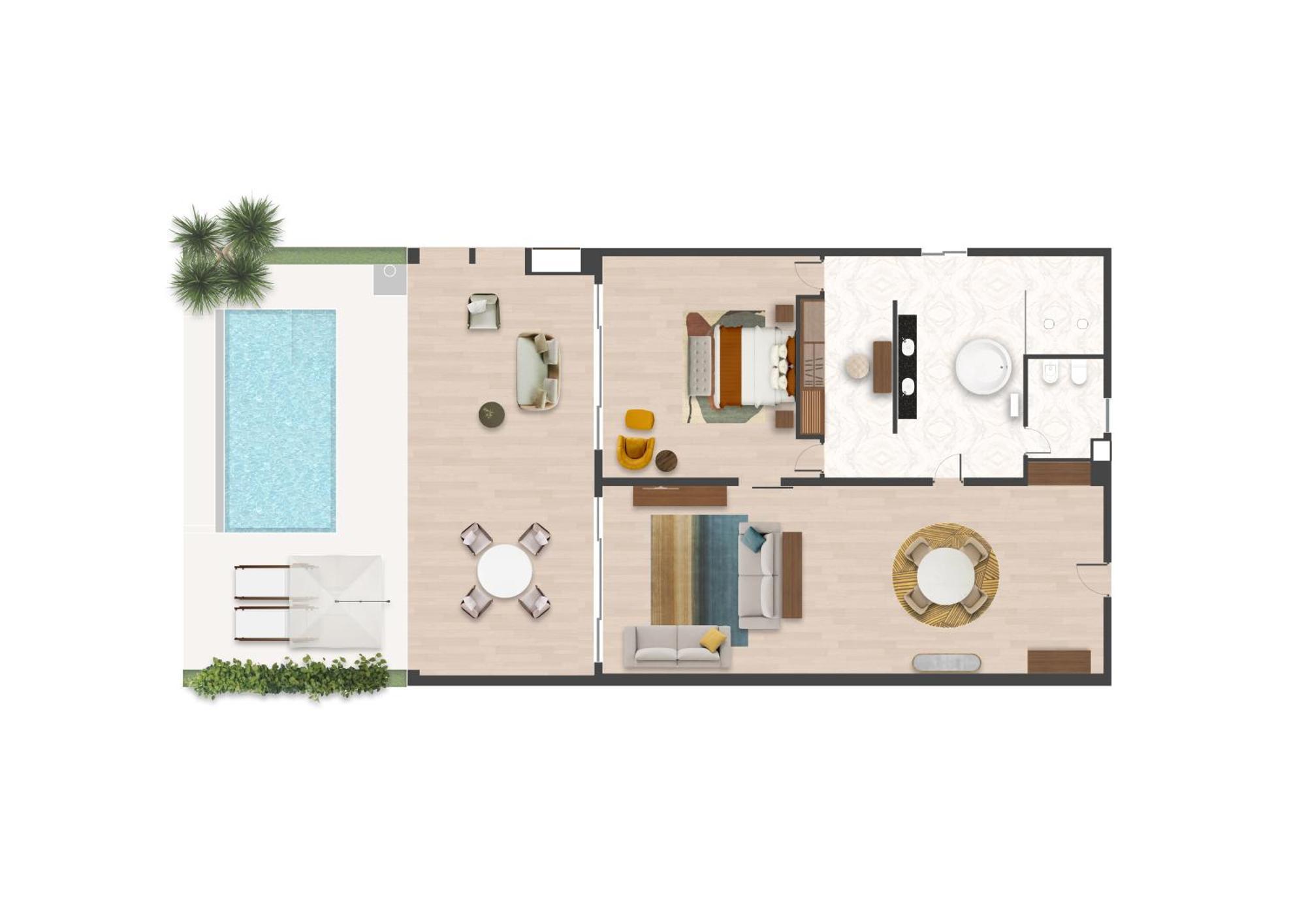 Отель The Mora Zanzibar Матемве Экстерьер фото A floor plan of a villa